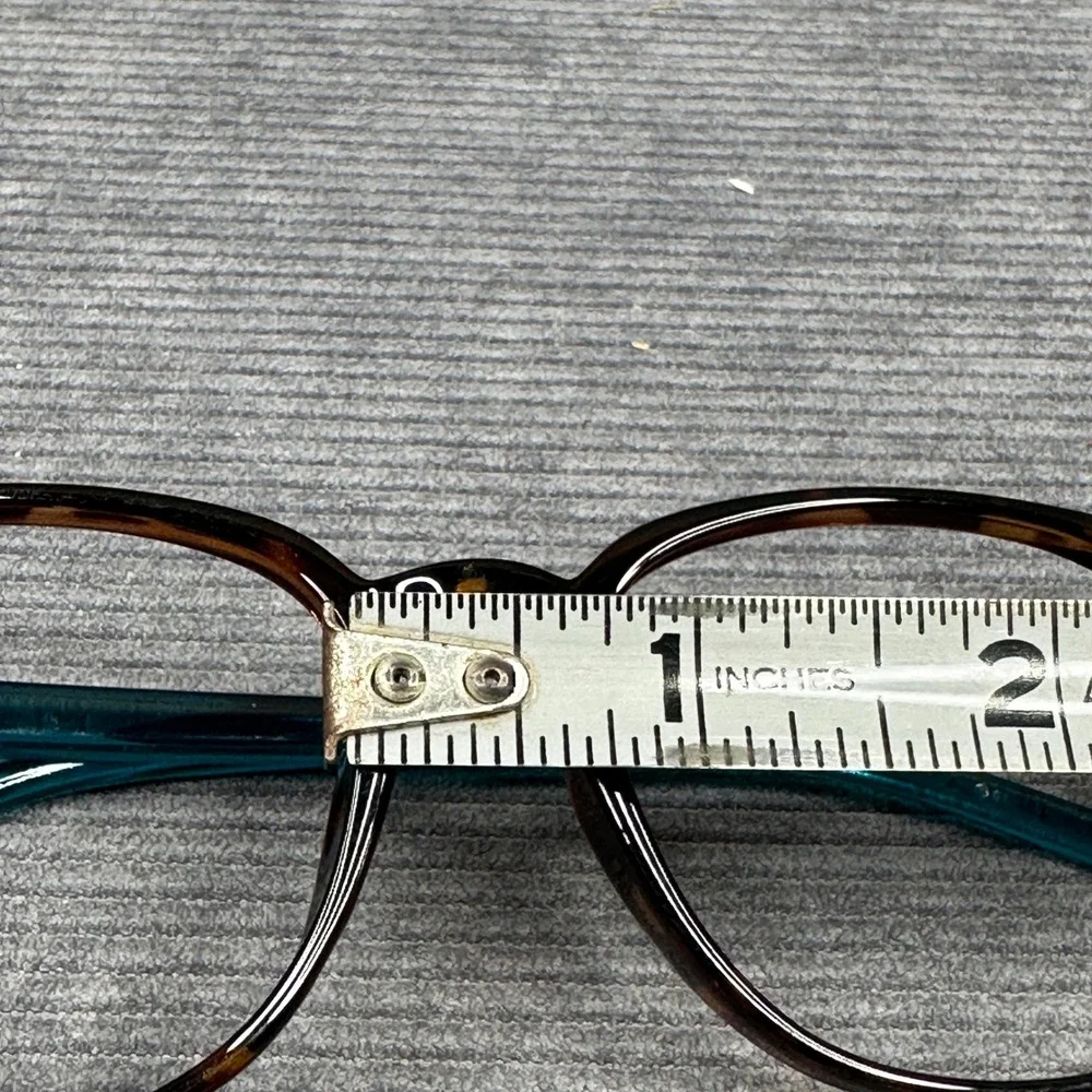 Zenni Optical Tortoiseshell Teal Square Y2K Eyeglasses Frames 4443425 Vtg